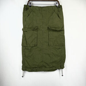 Forever 21 Cargo Maxi Skirt Green Cyber Grunge Indie Sleaze Punk Y2K Size XS